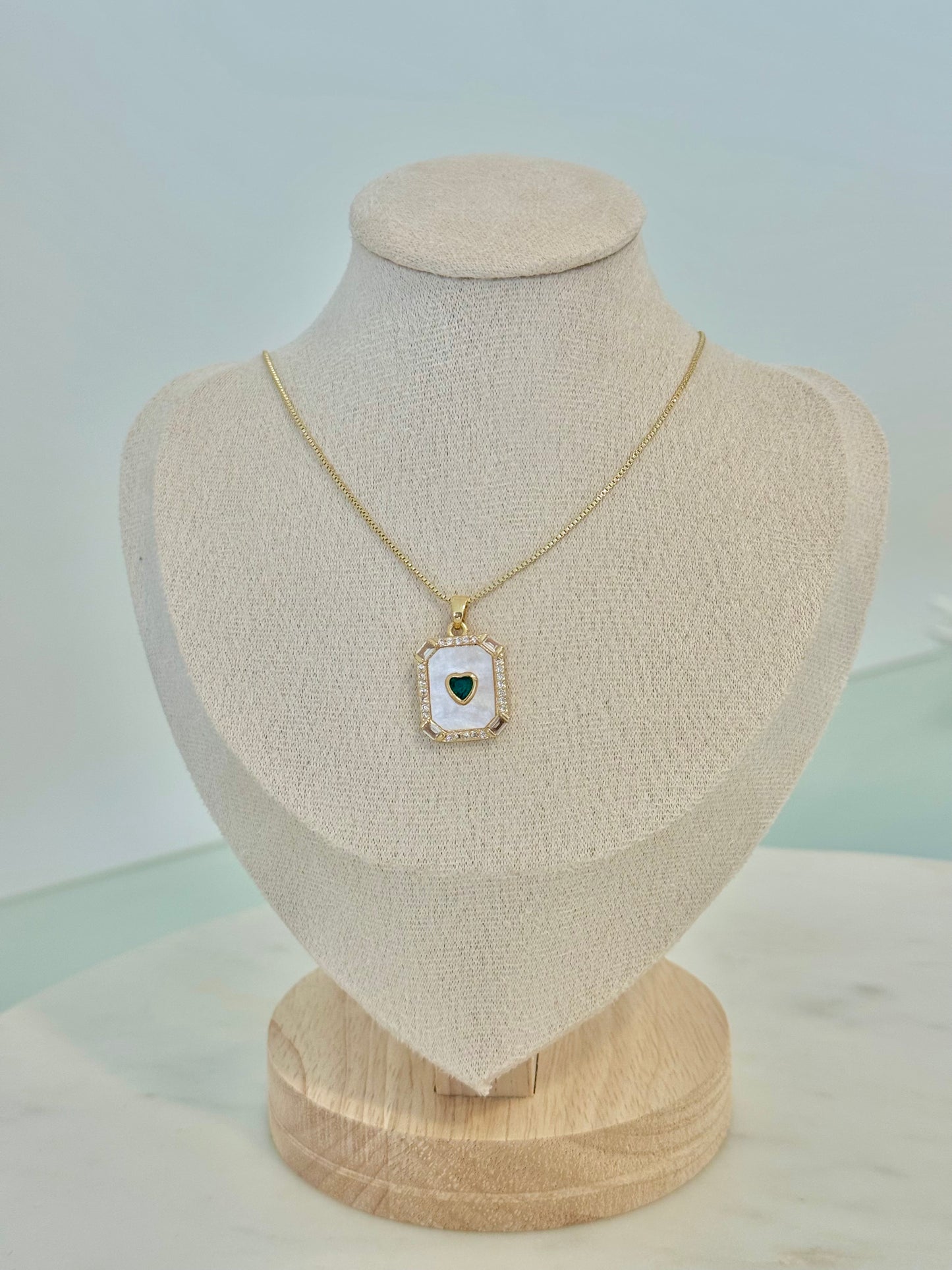 Emerald Heart Pendant Necklace