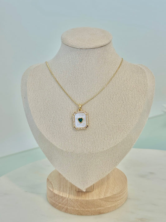 Emerald Heart Pendant Necklace