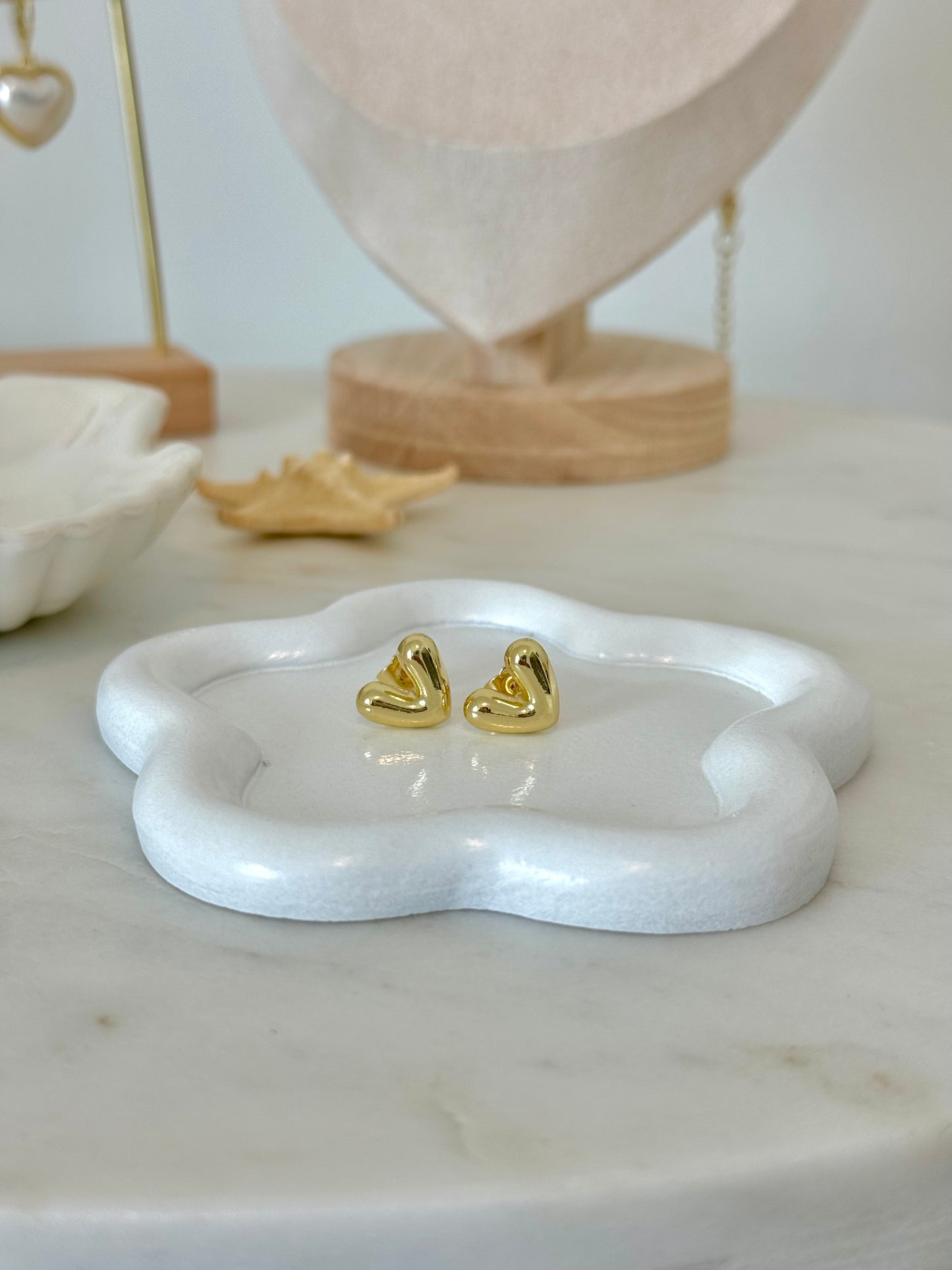 Modern Heart Stud Earrings